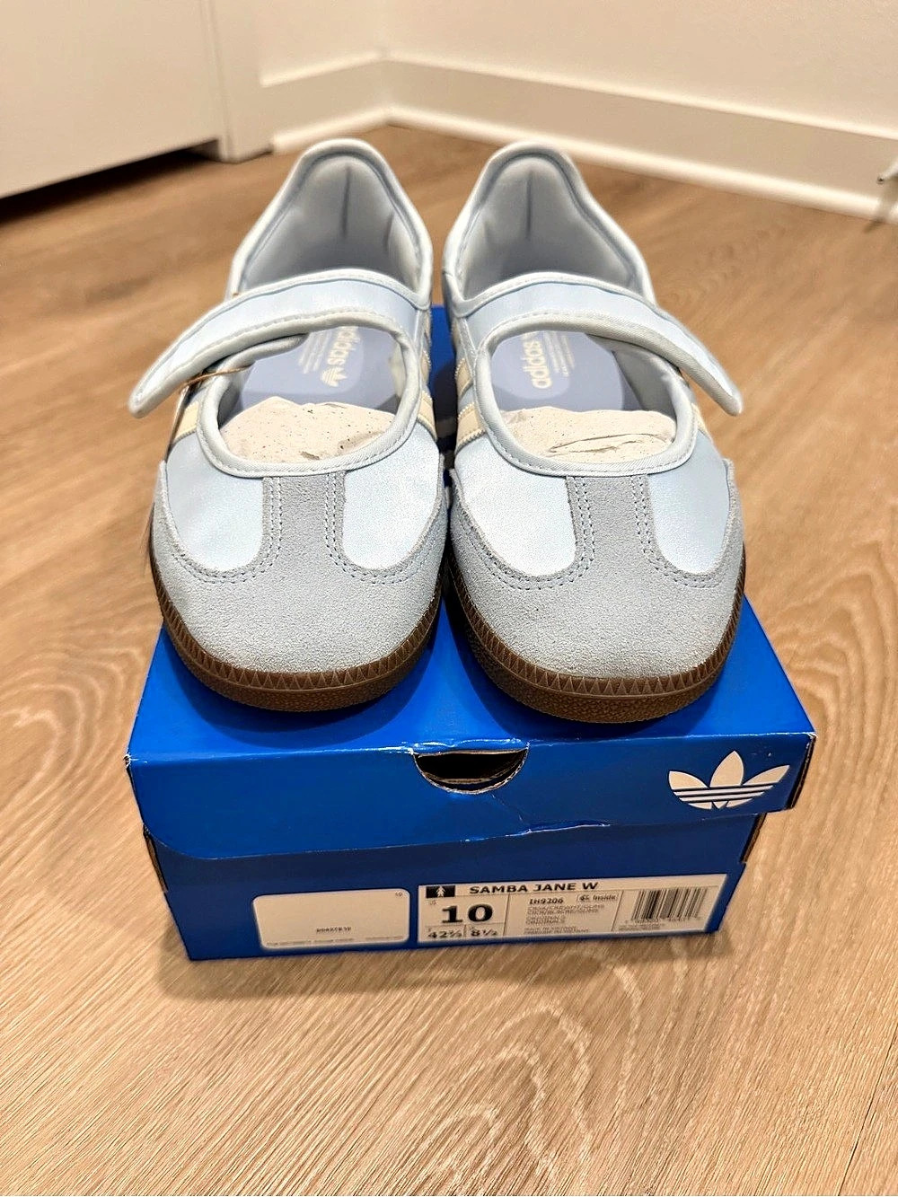 NWT adidas Samba Jane Mary Jane Sneakers Blue & White US 10 - Picture 2 of 6